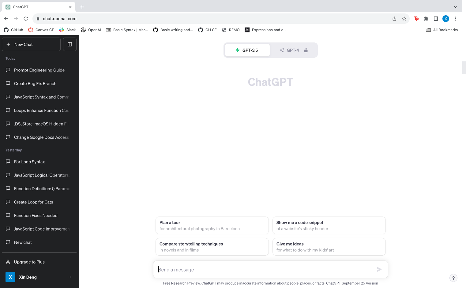 Screenshot of my Chatgpt